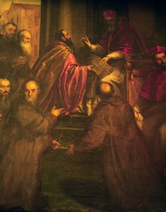 パウロ4世による十字架騎士団設立の教皇説明会 作： Palma Il Giovane