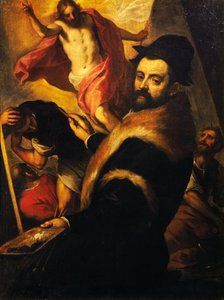 復活」を描いているときの自画像 作： Palma Il Giovane