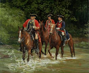 1755年の遠征、2011年（キャンバスに油彩） 作： パメラ・パトリック・ホワイト