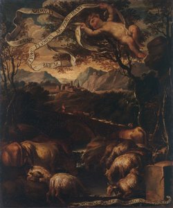 パオロ・ジェロラモ・ブルスコ（1742-1820）の絵画「黄金時代」（イタリア 作： Paolo Girolamo Brusco