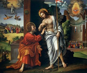 パオロ・カヴァッツォーラ（1486-1522）による「キリストと疑うトマス 作： Paolo Morando Cavazzola