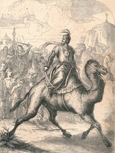 迅速なヒトコブラクダでのサラディン脱出、1869年 作： Paolo Priolo