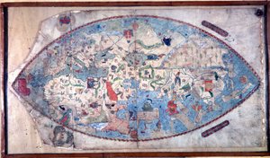 パオロ・トスカネッリ (1397 - 1497) の世界地図。 1457. この地図は、大大陸が発見される前のヨーロッパの地球のイメージを表しています。 フィレンツェ国立図書館 作： Paolo Toscanelli