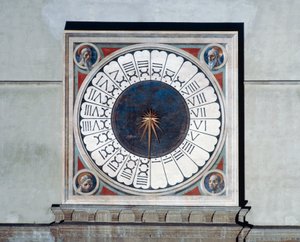 預言者の頭が描かれた時計の文字盤 作： Paolo Uccello