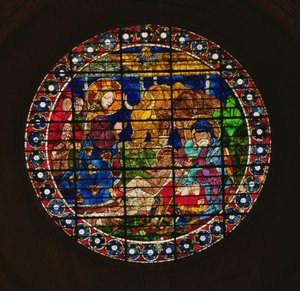 キリスト降誕を描いたオクルス、1433 作： Paolo Uccello