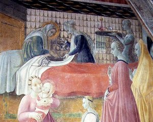 聖母マリアの誕生、サイクルの詳細聖母マリアと聖シュテファンの生活、カペラ・デル・アッスンタ 作： Paolo Uccello