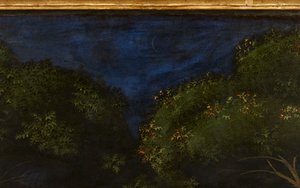 森の狩猟、14661年から70年頃の油彩、100861のパネルの詳細 作： Paolo Uccello