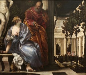 バスでのバテシバ、カリフォルニア州。 1575年。 作： Paolo Veronese