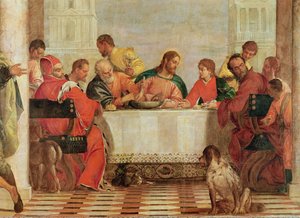 レヴィの家の饗宴の詳細、1573年（227605の詳細） 作： Paolo Veronese
