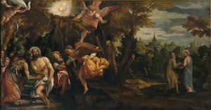 バプテスマとキリストの誘惑、1582年。 作： Paolo Veronese