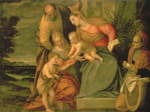聖エリザベスと洗礼者ヨハネとの聖家族 作： Paolo Veronese