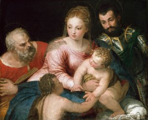 聖家族と幼い洗礼者聖ヨハネと聖ジョージ 1550年代前半 作： Paolo Veronese