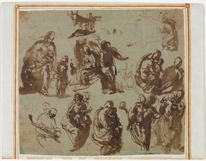 マドンナと子供のさまざまなスケッチ (直訳) 作： Paolo Veronese