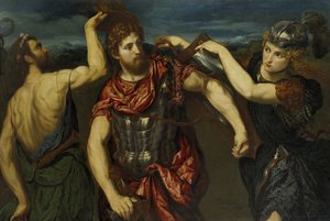 マーキュリーとミネルバが武装したペルセウス 作： Paris Bordone