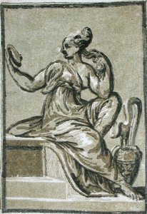 匿名のアーティストによる「プルーデンス」（木版画） 作： Parmigianino 