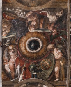 プッティ、詳細、1523年頃（フレスコ画） 作： Parmigianino