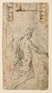 跪く青年の習作（裏面） 作： Parmigianino