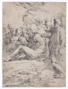 左向き埋葬、1529-1530。、1529-1530。 作： Parmigianino