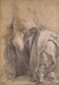 布を着た半裸の女性、1520～1540年 作： Parmigianino
