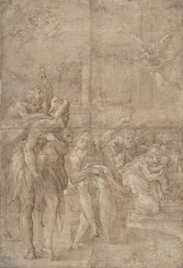 羊飼いの崇拝、1524-27。 作： Parmigianino