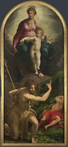 聖人と聖母子と洗礼者ヨハネとジェローム、1527年 作： Parmigianino