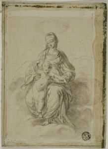 雲の上に座る聖母子 作： Parmigianino