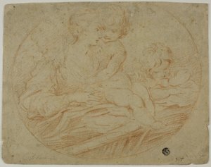 女性と2人の子供 作： Parmigianino