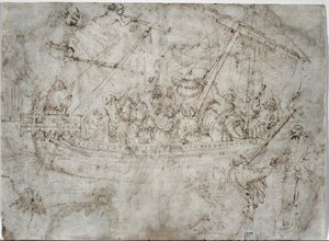 1410年代の2つの船の図面。