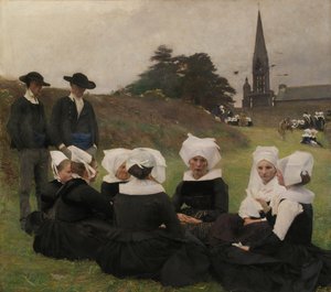 1887年、パードンでのブレトンの女性たち。 作： Pascal Adolphe Jean Dagnan Bouveret