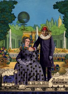 ファンタジックな庭園のカップル