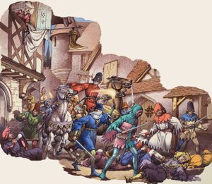 百年戦争におけるオルレアン公ルイ（1372-1407）の殺害（紙にグワッシュ）