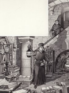 サン・ガール修道院の放置された図書館にあるポッジョ・ブラッチョリーニ（紙にグワッシュ）