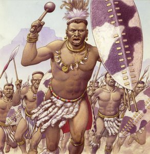 ズールーの戦士（紙にグワッシュ）