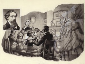 クリスマス・キャロル』チャールズ・ディケンズ（紙にグワッシュ）