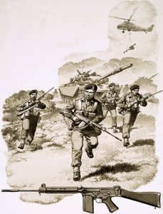 SLRライフルを装備した英国歩兵