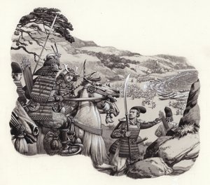 蒙古襲来（紙にガッシュ）