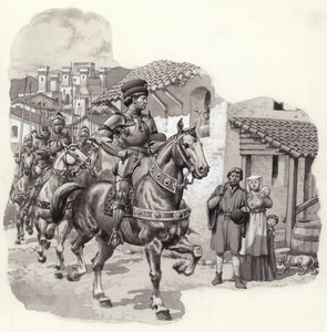 シギスモンド・マラテスタ、イタリアの傭兵（紙にグワッシュ） 作： パット (1907-95) ニコル