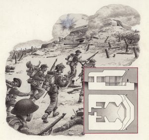 連合軍のノルマンディー侵攻（紙にグワッシュ）