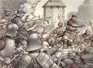 1522年のロードス島包囲戦（紙にグワッシュ）