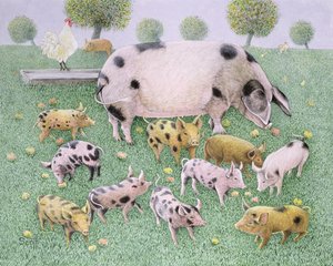 林檎の饗宴（キャンバスに油彩） 作： パット・スコット