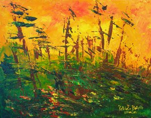 バイユー、2011（キャンバスにアクリル） 作： Patricia Brintle