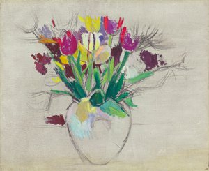 花のある静物（キャンバスに油彩） 作： Patrick Henry Bruce
