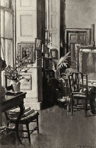 Miss Patersonのスタジオ（リトグラフ 作： Patrick William Adam