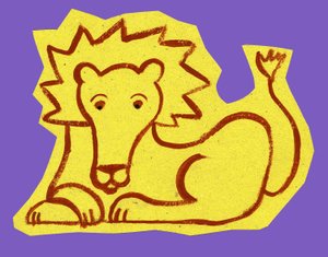 ホロスコープ：ライオンのサイン。イラスト：P.ラ・ポルタ 作： Patrizia La Porta