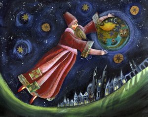 ミシェル・ド・ノストラダムス、占星術師。イラスト：パトリツィア・ラ・ポルタ。 作： Patrizia La Porta