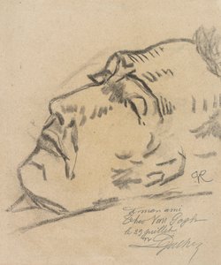 Vincent van Gogh (1853-1890) sur the lit de mort, dessin de Paul Ferdinand van Ryssel (pseudonyme de Paul Gachet) 作： Paul  Gachet