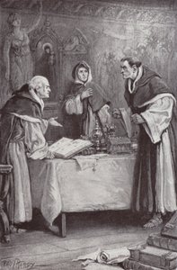 チャールズ・リードの「The Cloister and The Hearth」のイラスト（リトグラフ）。 作： Paul (after) Hardy