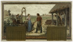 サン＝モール＝デ＝フォッセ市庁舎のスケッチ：レ・フィアンサイユ、1883年（油彩・カンヴァス）