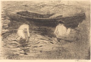 タロワールでの入浴 タロワールでの入浴、1888年。 作： Paul Albert Besnard