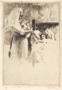 アンヌ＝エリザベート・ベスナールの誕生のお知らせ アン＝エリザベートの誕生カード...、1922年。 作： Paul Albert Besnard